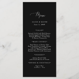 Menu de Mariage Vintage noir