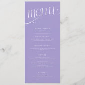 Menu de mariage violet élégant en spirale (Devant)