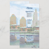 Menu de mariage vue du parc Waterplace (Devant / Derrière)