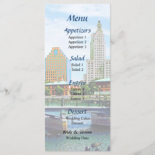 Menu de mariage vue du parc Waterplace