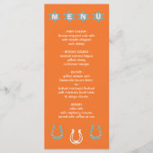 Menu de mariage Western Cowboy coloré gras (Devant)
