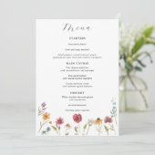Menu de mariage Wildflower Bloom (Debout devant)
