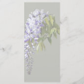 Menu de mariage Wisteria et feuilles (Dos)