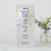 Menu de mariage Wisteria et feuilles (Debout devant)