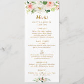 menu de mariages floral clair aquarelle (Devant)