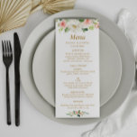 menu de mariages floral clair aquarelle<br><div class="desc">design floral moderne. Elégant rose aquarelle de couleur rose. Vous pouvez personnaliser le texte et les couleurs.</div>