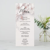 Menu de Mariages floraux rose ivoire (Debout devant)