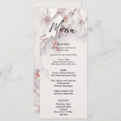 Menu de Mariages floraux rose ivoire (Devant / Derrière)