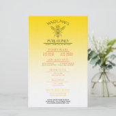 Menu de miel Apiary personnalisé (Debout devant)