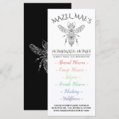 Menu de miel maison personnalisé (Devant / Derrière)
