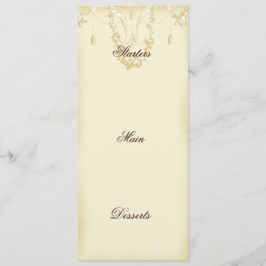 Menu de "Mlle Bennet" (Dos)