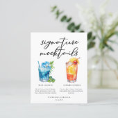 Menu de Mocktails Blue Lagoon Summer Sunrise (Debout devant)