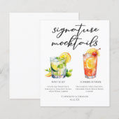 Menu de Mocktails de mariage Mint Julep Summer Sun (Devant / Derrière)