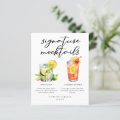 Menu de Mocktails de mariage Mint Julep Summer Sun (Debout devant)