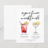 Menu de Mocktails Signatures Mignons Shirley Templ (Devant / Derrière)