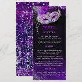 Menu de modèle de bal masqué personnalisé (Devant / Derrière)