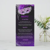 Menu de modèle de bal masqué personnalisé (Debout devant)