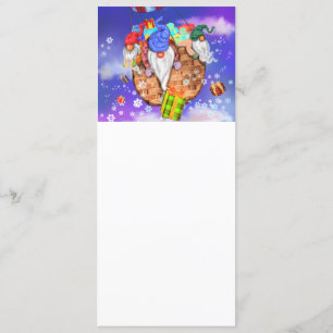 Menu de Noël avec Gnomes heureux donne des cadeaux