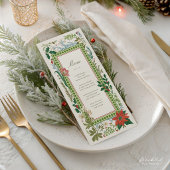 Menu de Noël botanique vintage