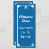 Menu de Noël Crystal Snowflake (Devant / Derrière)