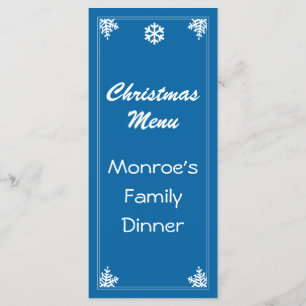 Menu de Noël Crystal Snowflake