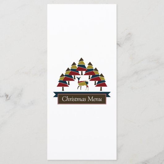 Menu de Noël de la forêt de cerfs d'hiver (Devant)