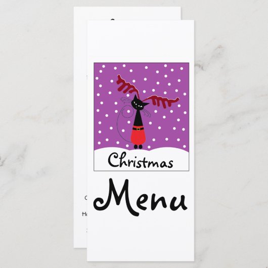 Menu de Noël du chat de rennes (Devant / Derrière)