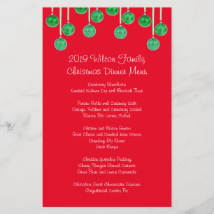 Menu de Noël en famille à conserver