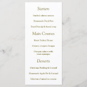 Menu de Noël Golden Deer Forest (Dos)