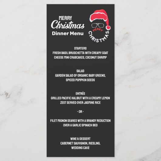 Menu de Noël Joyeux Noël Dîner (Devant)