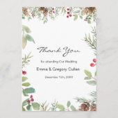 Menu de Noël Mariage Winter Greenery (Dos)