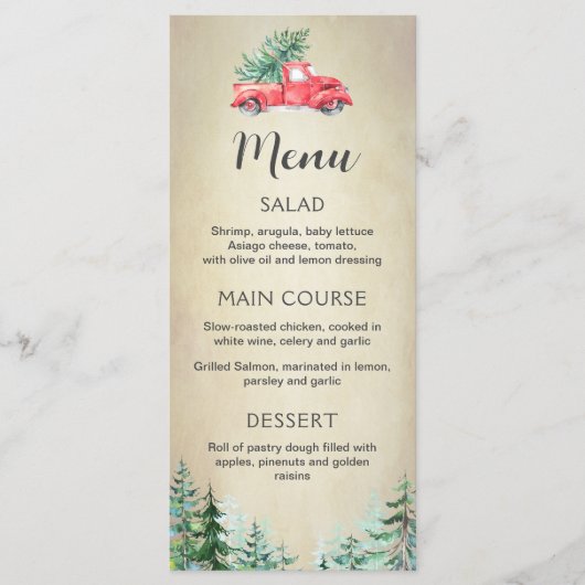 Menu de Noël, menu de Noël modifiable (Devant)
