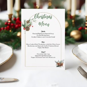 Menu de Noël minimaliste modifiable