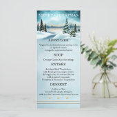 Menu de Noël Paysage d'Hiver à l'Aquarelle (Debout devant)