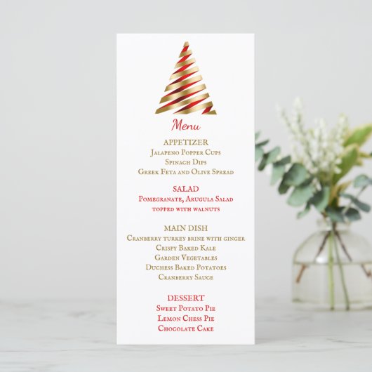 Menu de Noël rouge et or (Debout devant)