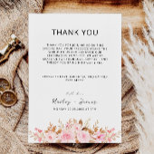 Menu de note de Merci de Mariage rose