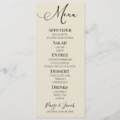 Menu de nourriture de mariage classique élégant mi (Devant)