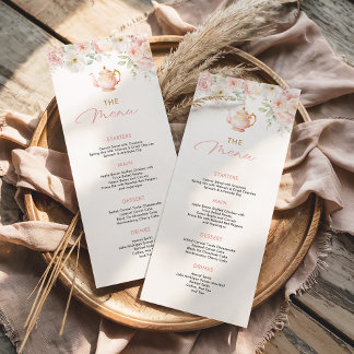 Menu de nourriture pour la Baby Shower Tea Party