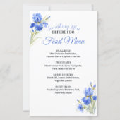 Menu de nourriture pour la douche de mariée Someth (Devant)
