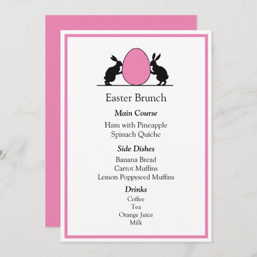 Menu de Pâques (Devant / Derrière)