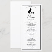 Menu de Pâques moderne minimaliste lapin noir sur  (Devant / Derrière)