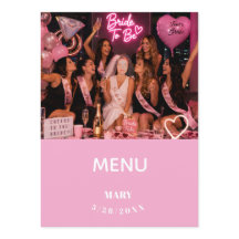 Menu de photos de soirée de jeune fille Pale Pink