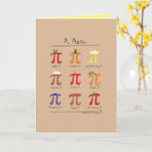 Menu de pi - carte de voeux de maths de jour de pi (Fleur jaune)