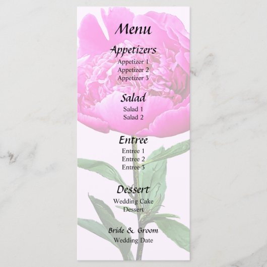 Menu de pivoine rose foncé (Devant)
