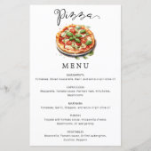 Menu de pizza minimaliste moderne (Devant)