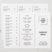 Menu de plats à emporter de restaurant avec logo d (Devant / Derrière)