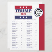 Menu de plats à emporter du restaurant avec logo P (Devant / Derrière)