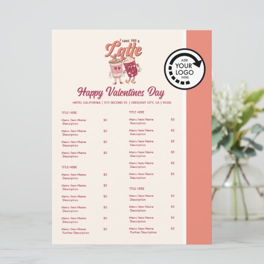 Menu de plats à emporter sur le thème de la Saint- (Debout devant)