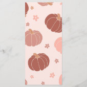 Menu de premier anniversaire Boho Pink Retro Pumpk (Dos)