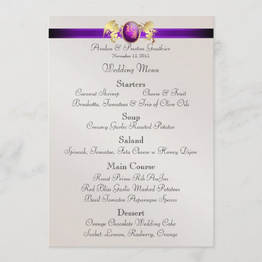 Menu de prince et de princesse Purple Jewel Crest (Devant)
